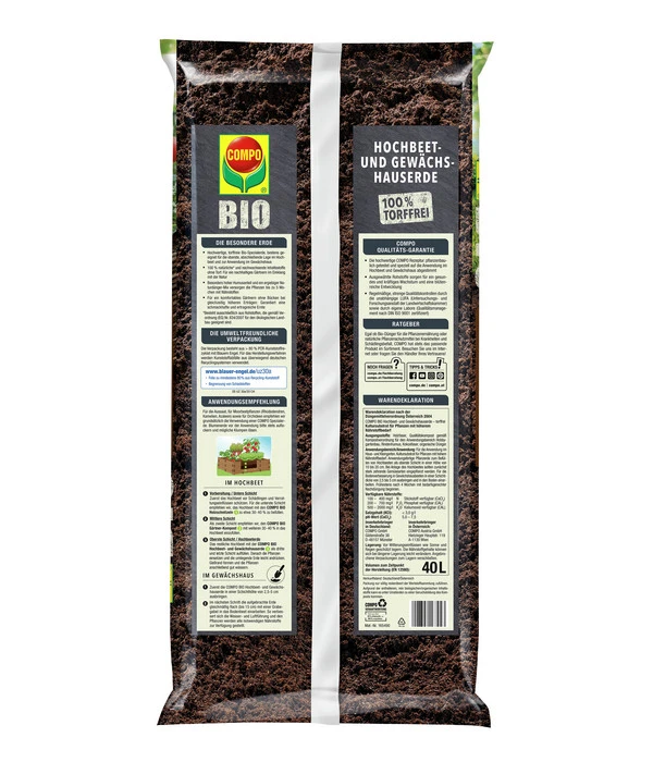 COMPO BIO Hochbeet- Und Gewächshauserde, 40 L 2 COMPO BIO Hochbeet- Und Gewächshauserde, 40 L – Bild 2