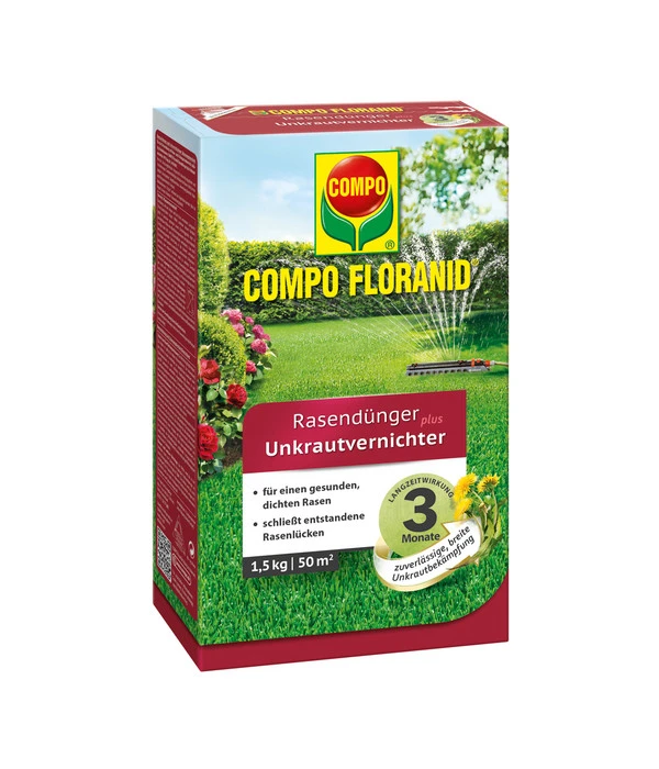 COMPO Floranid® Rasendünger Plus Unkrautvernichter 1 COMPO Floranid® Rasendünger Plus Unkrautvernichter