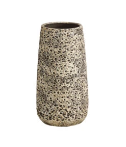 Dehner Keramik-Vase Stef, Rund, Braun, Ca. Ø16/H30 Cm