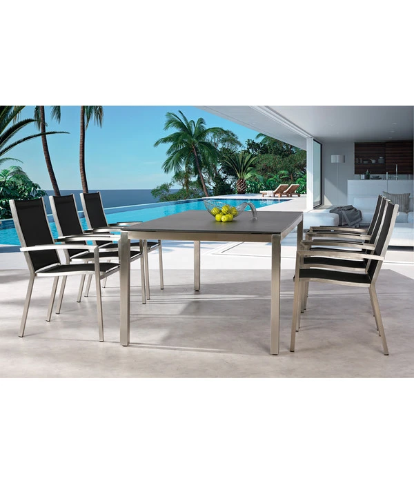 Best Tisch Marbella, Edelstahl, Schwarz, Ca. B210/H76/T100 Cm 2 Best Tisch Marbella, Edelstahl, Schwarz, Ca. B210/H76/T100 Cm – Bild 2