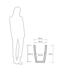 Farmet Kunststoff-Topf-Set Hydra, Konisch, Grau, 2-teilig -Gardena Store 4183620 WE DE 004 HYDRARunderPflanzkuebelDurchmesser36cm50cmhochSTEINBEIGE