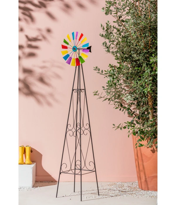 Dehner Faltbarer Metall-Obelisk Mit Windrad, Ca. B38/H185/T35 Cm 2 Dehner Faltbarer Metall-Obelisk Mit Windrad, Ca. B38/H185/T35 Cm – Bild 2