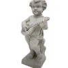 Fantasieco Steinputte Musikant Mit Mandoline, Ca. B25/H60/T22 Cm