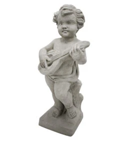 Fantasieco Steinputte Musikant Mit Mandoline, Ca. B25/H60/T22 Cm