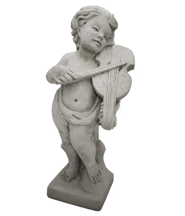 Fantasieco Steinputte Musikant Mit Geige, Ca. B23/H59/T22 Cm 1 Fantasieco Steinputte Musikant Mit Geige, Ca. B23/H59/T22 Cm