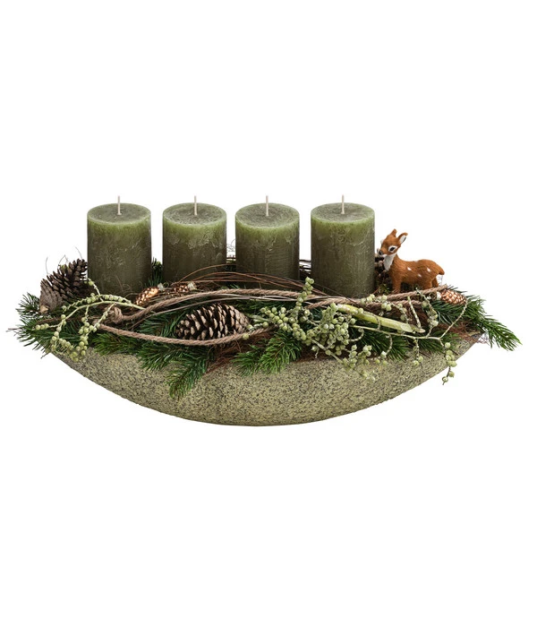 Adventsgesteck Ebony, Ca. B53/H25/T23 Cm 1 Adventsgesteck Ebony, Ca. B53/H25/T23 Cm