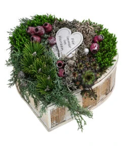 Grabgesteck In Erinnerung, Herzförmig, Ca. B35/H20/T30 Cm