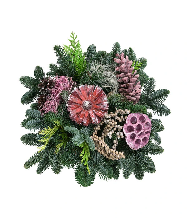 Grabgesteck In Terrakotta-Schale, Rund, Rosa, Ca. Ø35/H20 Cm 1 Grabgesteck In Terrakotta-Schale, Rund, Rosa, Ca. Ø35/H20 Cm