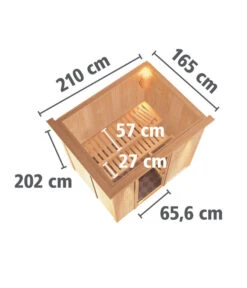 Wolff Finnhaus Innensauna De Luxe Elaia, Ca. B210/H202/T165 Cm -Gardena Store 6618821 WE BG 002 FinnhausInnensaunadeluxeElaia