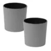Siena Garden Kunststoff-Topf ECO Lens, Rund, Grau, Ca. Ø25/H25 Cm, 2er-Set