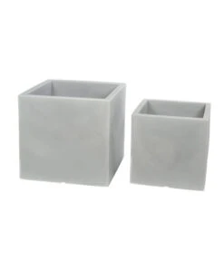 Farmet Kunststoff-Topf-Set Atlantis, Quadratisch, Grau, 2-teilig