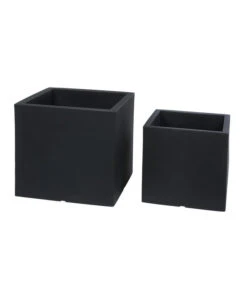 Farmet Kunststoff-Topf-Set Atlantis, Quadratisch, Anthrazit, 2-teilig