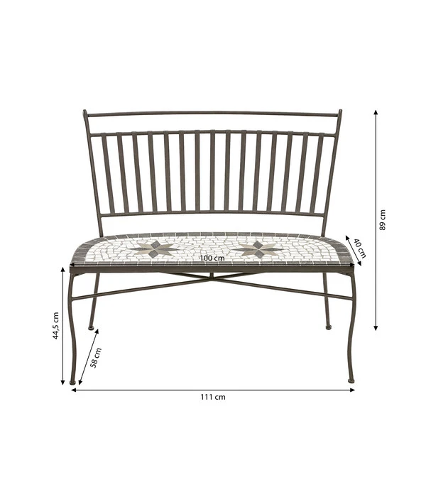 Dehner Mosaikbank Diana, 2-Sitzer 3 Dehner Mosaikbank Diana, 2-Sitzer – Bild 3