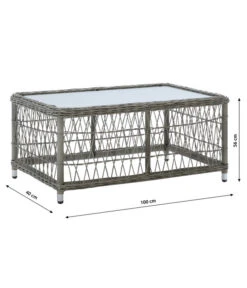 Dehner Geflechtlounge Santos, 4-teilig -Gardena Store 6875074 WE BG 003 LoungeSantosNEU