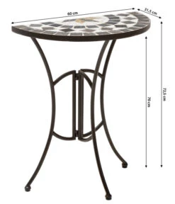 Dehner Mosaiktisch Diana Halbrund, Ca. B60/H72,5/T31,5 Cm -Gardena Store 6875082 WE BG 001 TischDiana