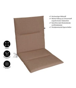 KETTtex Niederlehnerpolster Lindos Taupe, Ca. B100/H4/T50 Cm -Gardena Store 6907000 WE IG 001 KETTtexNiederlehnerpolsterLindosTaupe