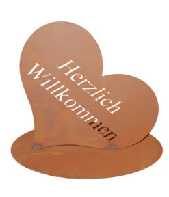 Ferrum Rost-Herz Herzlich Willkommen, Ca. H24 Cm