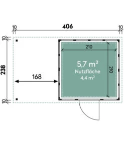Wolff Finnhaus Metallgerätehaus Eleganto 2424, Inkl. Seitendach Links, Ca. B426/H227/T259 Cm -Gardena Store 6927479 WE DE 001 FinnhausMetallgeraetehaus