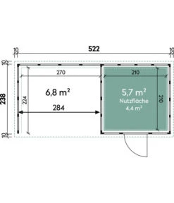 Wolff Finnhaus Metallgerätehaus Eleganto 2424, Inkl. Lounge Links, Ca. B542/H227/T258 Cm -Gardena Store 6927537 WE DE 001 FinnhausMTGHEleganto2424