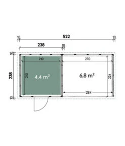 Wolff Finnhaus Metallgerätehaus Eleganto 2424, Inkl. Lounge Rechts, Ca. B542/H227/T258 Cm -Gardena Store 6927644 WE DE 001 FinnhausEleganto
