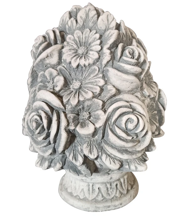 Fantasieco Stein-Pfeileraufsatz Blume, Ca. Ø20/H25 Cm 1 Fantasieco Stein-Pfeileraufsatz Blume, Ca. Ø20/H25 Cm